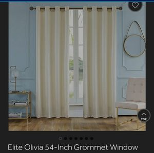 Elite-Olivia Grommet Window Curtain Panel(Vanilla)